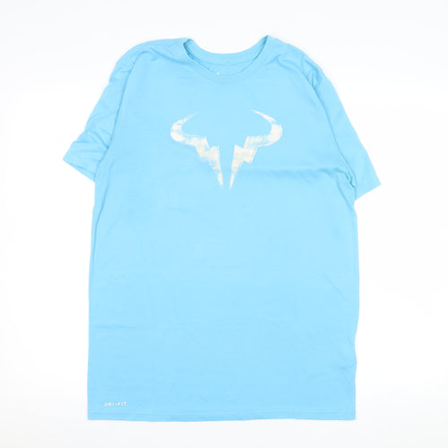 Nike Womens Blue Dri-Fit Athletic T-Shirt Medium Sports Top