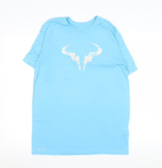 Nike Womens Blue Dri-Fit Athletic T-Shirt Medium Sports Top