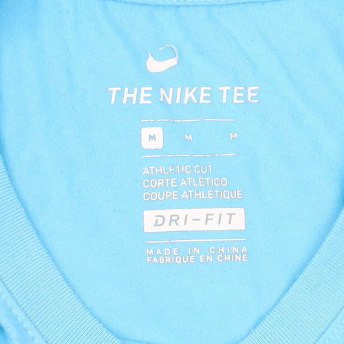 Nike Womens Blue Dri-Fit Athletic T-Shirt Medium Sports Top