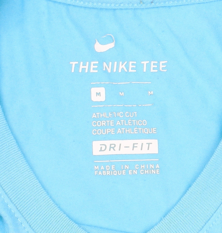 Nike Womens Blue Dri-Fit Athletic T-Shirt Medium Sports Top