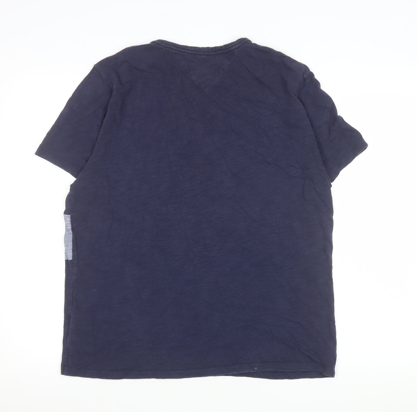 Tommy Hilfiger Men's Blue Striped Regular Fit Crew Neck T-Shirt M