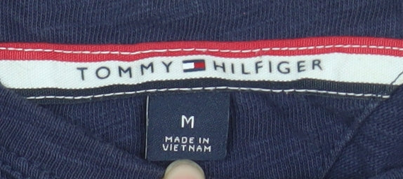 Tommy Hilfiger Men's Blue Striped Regular Fit Crew Neck T-Shirt M