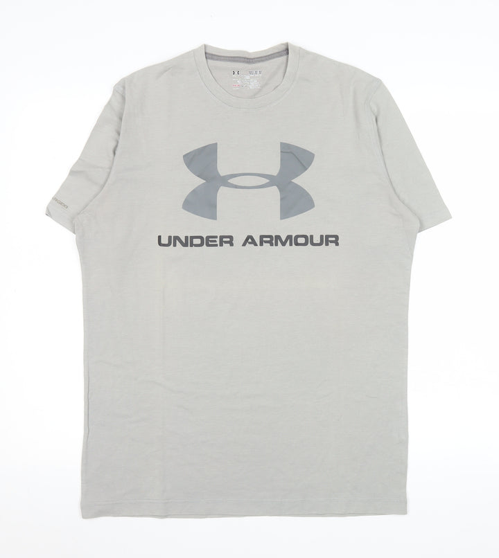 Under Armour Men's Grey HeatGear Loose Fit Crew Neck T-Shirt Size M