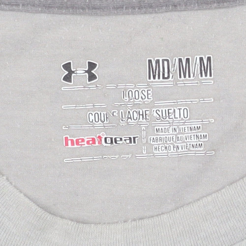 Under Armour Men's Grey HeatGear Loose Fit Crew Neck T-Shirt Size M