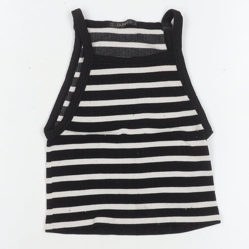 Dunnes Women Black White Striped Cropped Tank Top XS