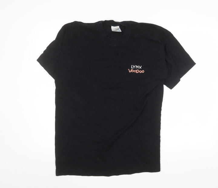 Fruit of the Loom Men's Black Lynx Voodoo Graphic Cotton T-Shirt - L
