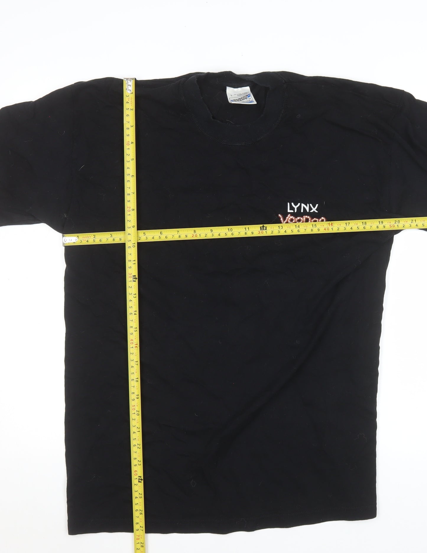 Fruit of the Loom Men's Black Lynx Voodoo Graphic Cotton T-Shirt - L