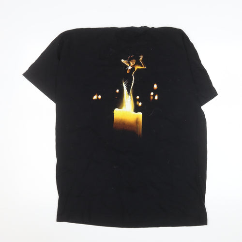 Fruit of the Loom Men's Black Lynx Voodoo Graphic Cotton T-Shirt - L