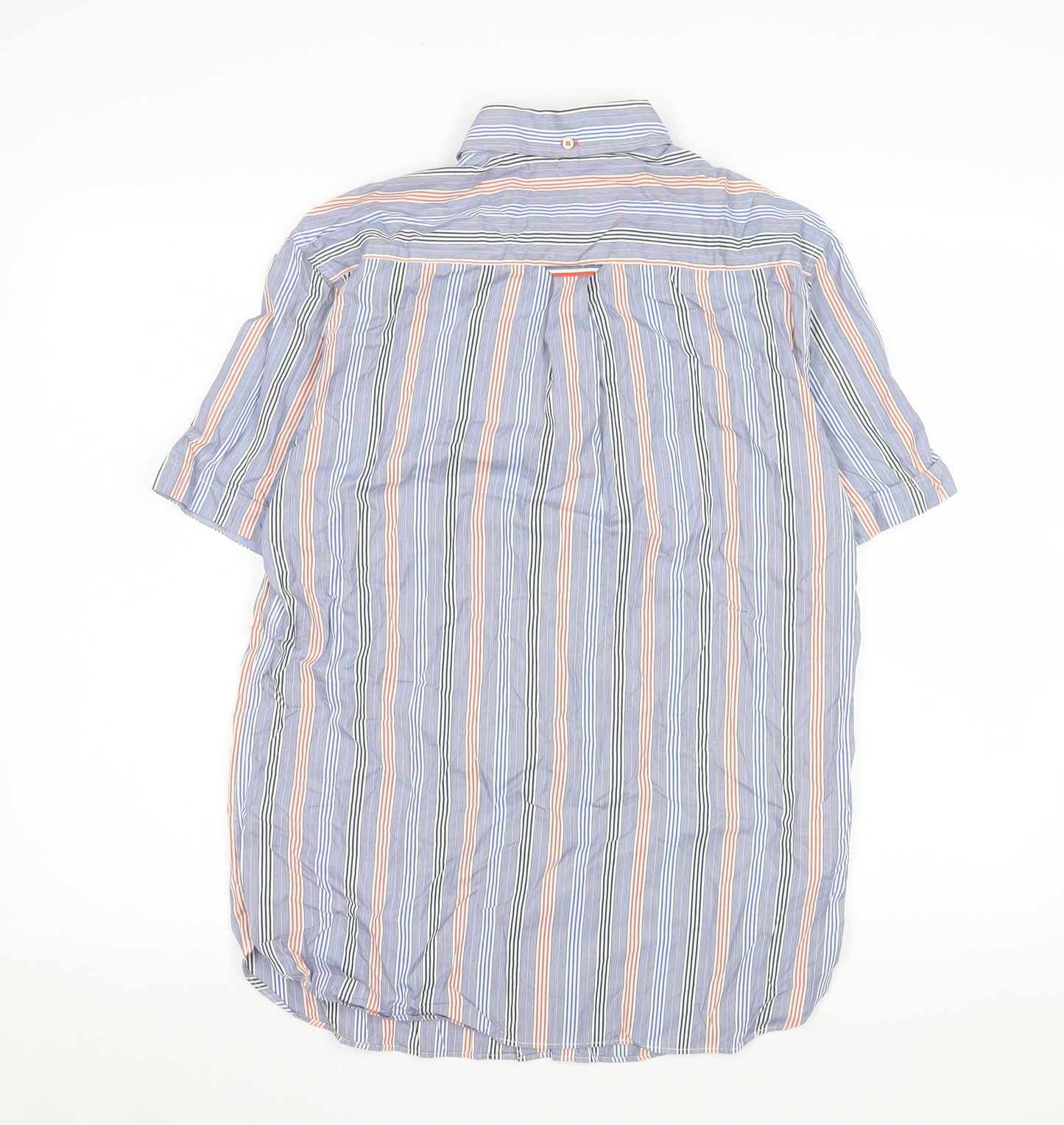 Marks and Spencer Men’s Blue Striped Short Sleeve Button-Up Shirt S