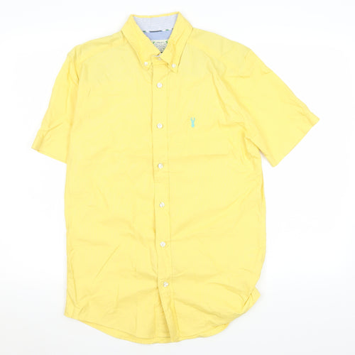 Next Men’s Yellow Short Sleeve Button-Down Casual Shirt Size S