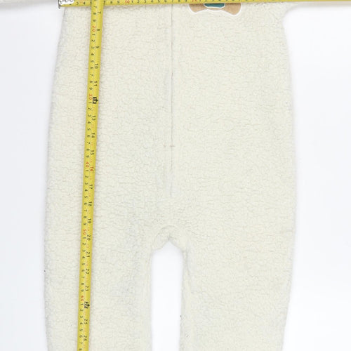 GAP Girls Ivory Teddy Fleece Hooded One Piece Sleepsuit 5 Years