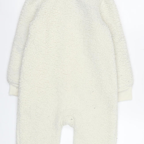 GAP Girls Ivory Teddy Fleece Hooded One Piece Sleepsuit 5 Years