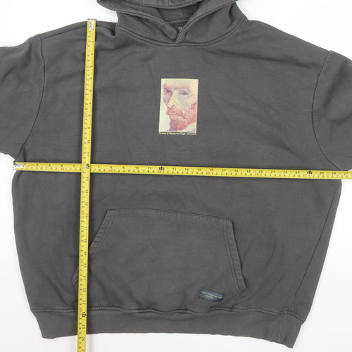 Primark Men's Grey Van Gogh Graphic Pullover Hoodie 2XL