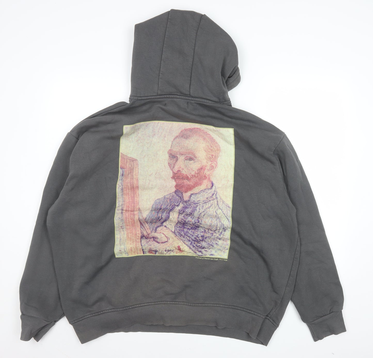 Primark Men's Grey Van Gogh Graphic Pullover Hoodie 2XL