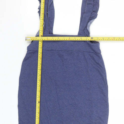 Ayanapa Women Blue Ruffle Strap Pencil Skirt Size S