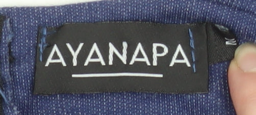 Ayanapa Women Blue Ruffle Strap Pencil Skirt Size S