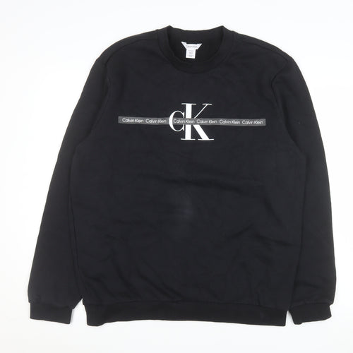 Calvin Klein Men's Black XL Pullover Sweatshirt Crew Neck Logo