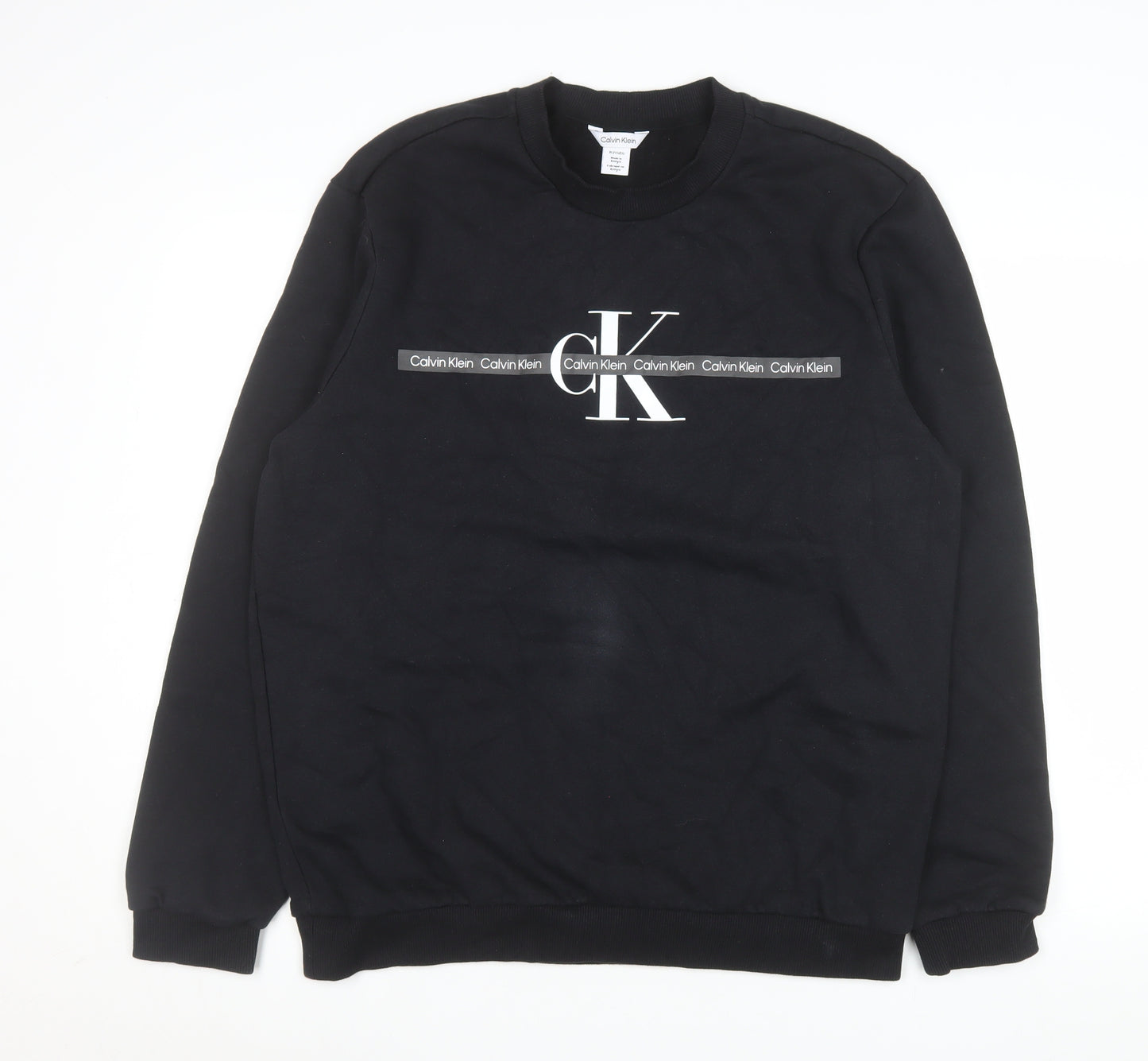 Calvin Klein Men's Black XL Pullover Sweatshirt Crew Neck Logo