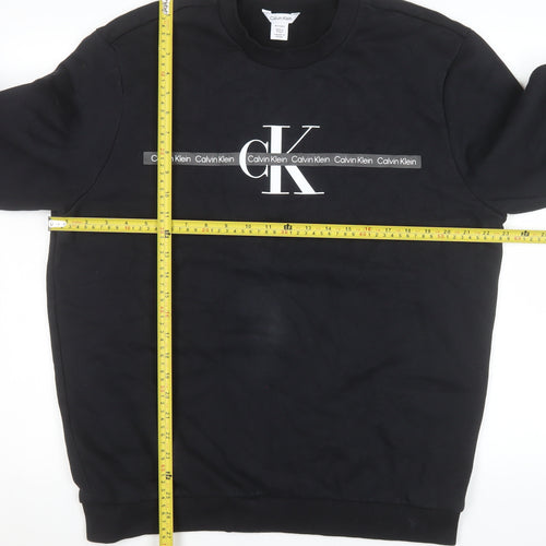 Calvin Klein Men's Black XL Pullover Sweatshirt Crew Neck Logo