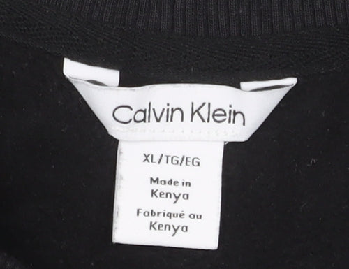 Calvin Klein Men's Black XL Pullover Sweatshirt Crew Neck Logo