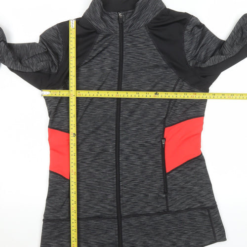 Ideology Women's Grey & Coral Athletic Full Zip Track Jacket Size M