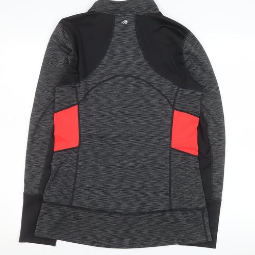 Ideology Women's Grey & Coral Athletic Full Zip Track Jacket Size M