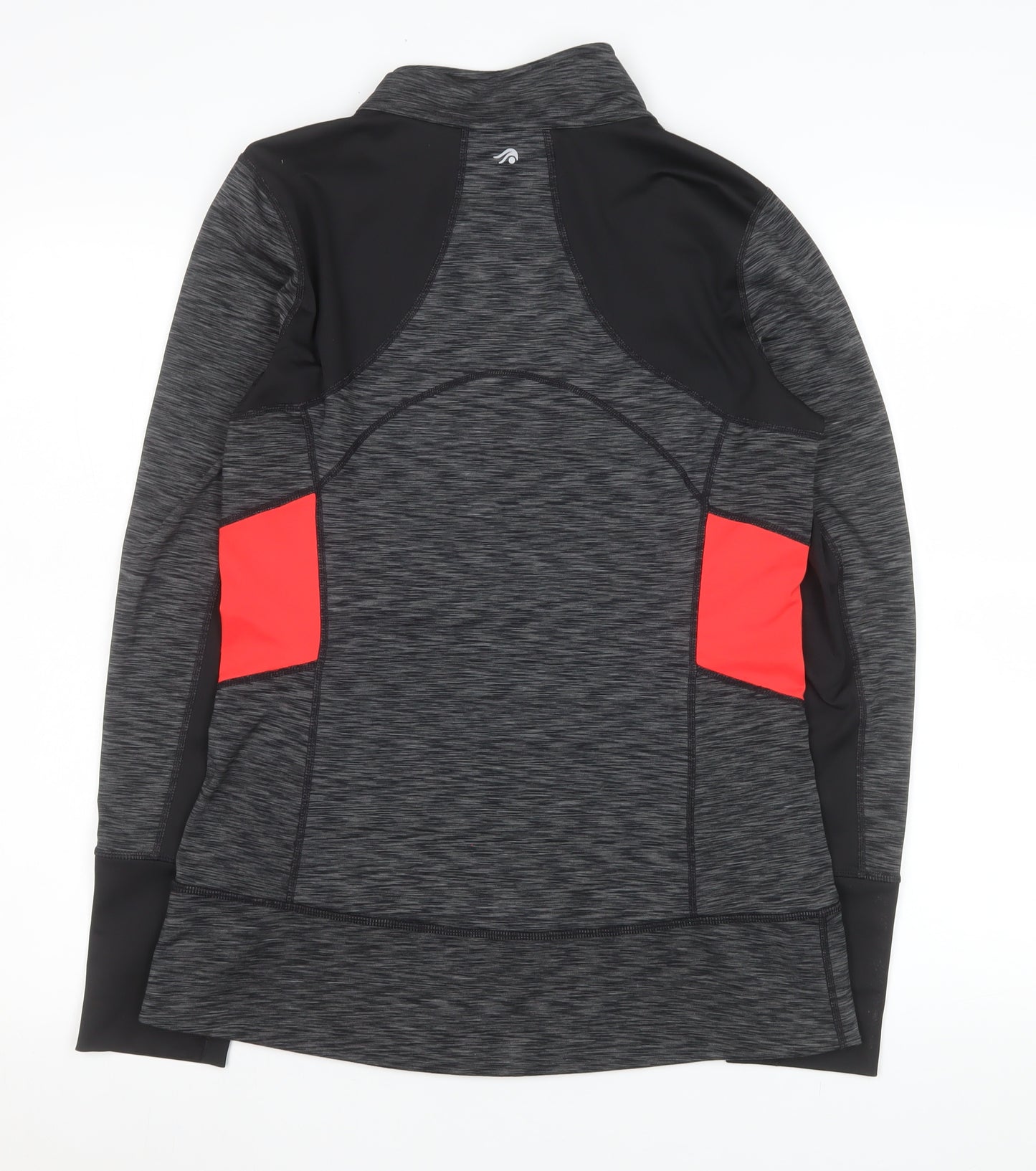 Ideology Women's Grey & Coral Athletic Full Zip Track Jacket Size M