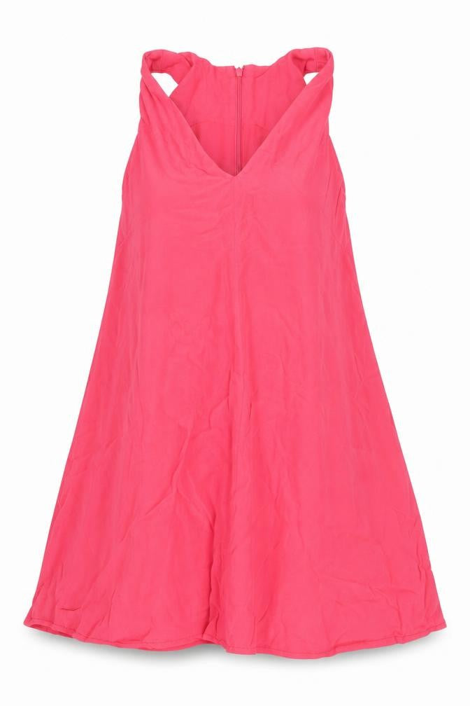 French Connection Women Pink V-Neck Sleeveless A-Line Dress Size 12