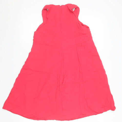 French Connection Women Pink V-Neck Sleeveless A-Line Dress Size 12