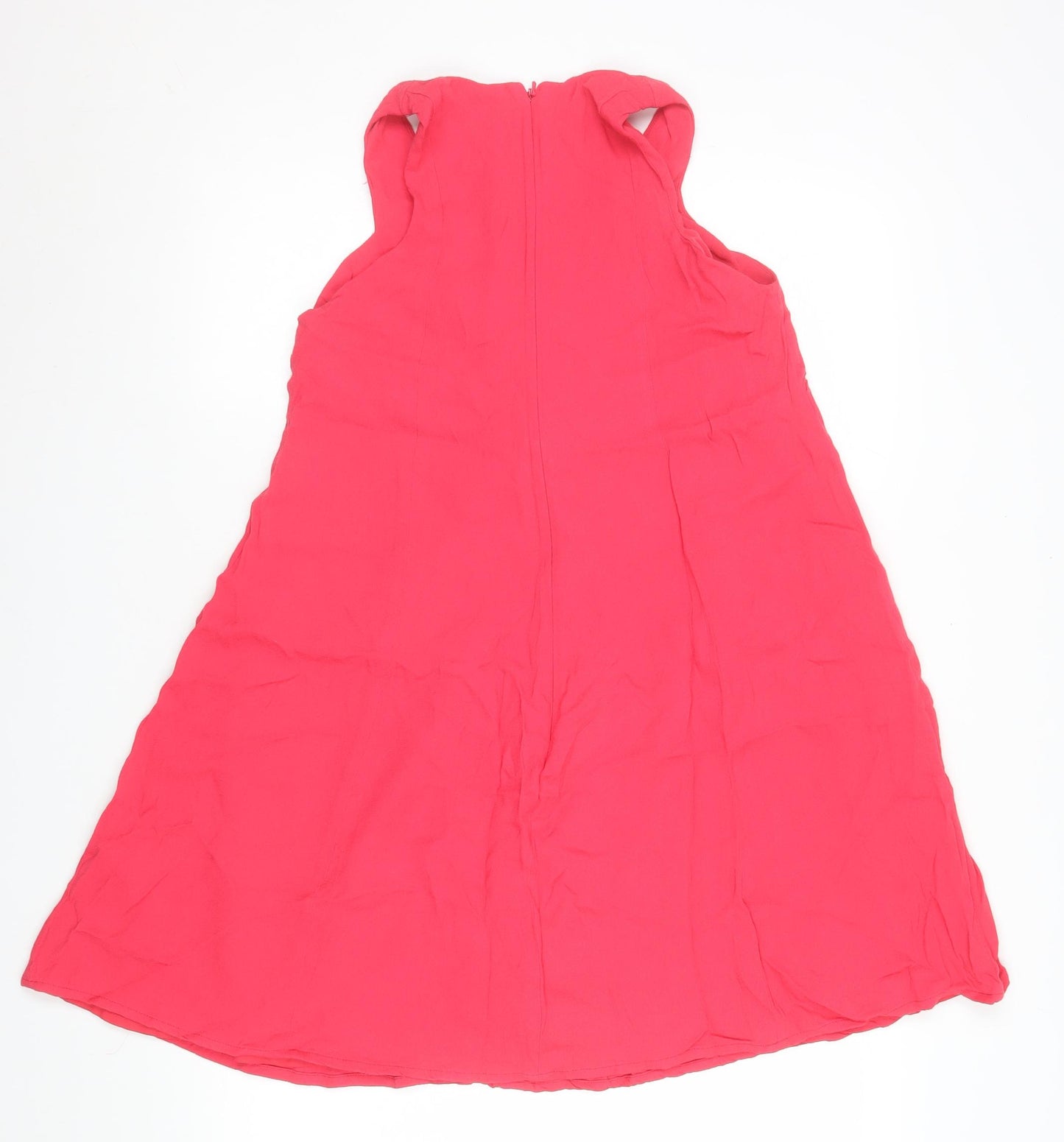 French Connection Women Pink V-Neck Sleeveless A-Line Dress Size 12