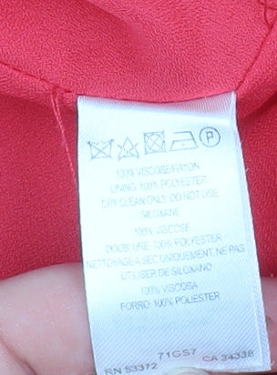 French Connection Women Pink V-Neck Sleeveless A-Line Dress Size 12