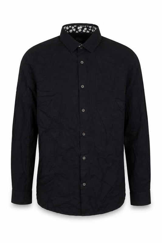 Silver Eight Men's Black Regular Fit Long Sleeve Cotton Formal Shirt M