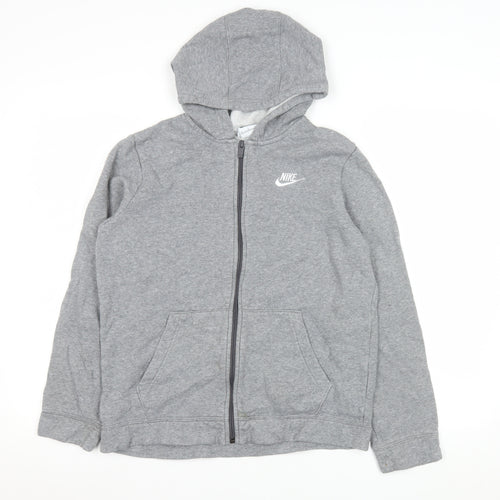 Nike Womens Grey Full Zip Hooded Jacket XL Cotton Blend