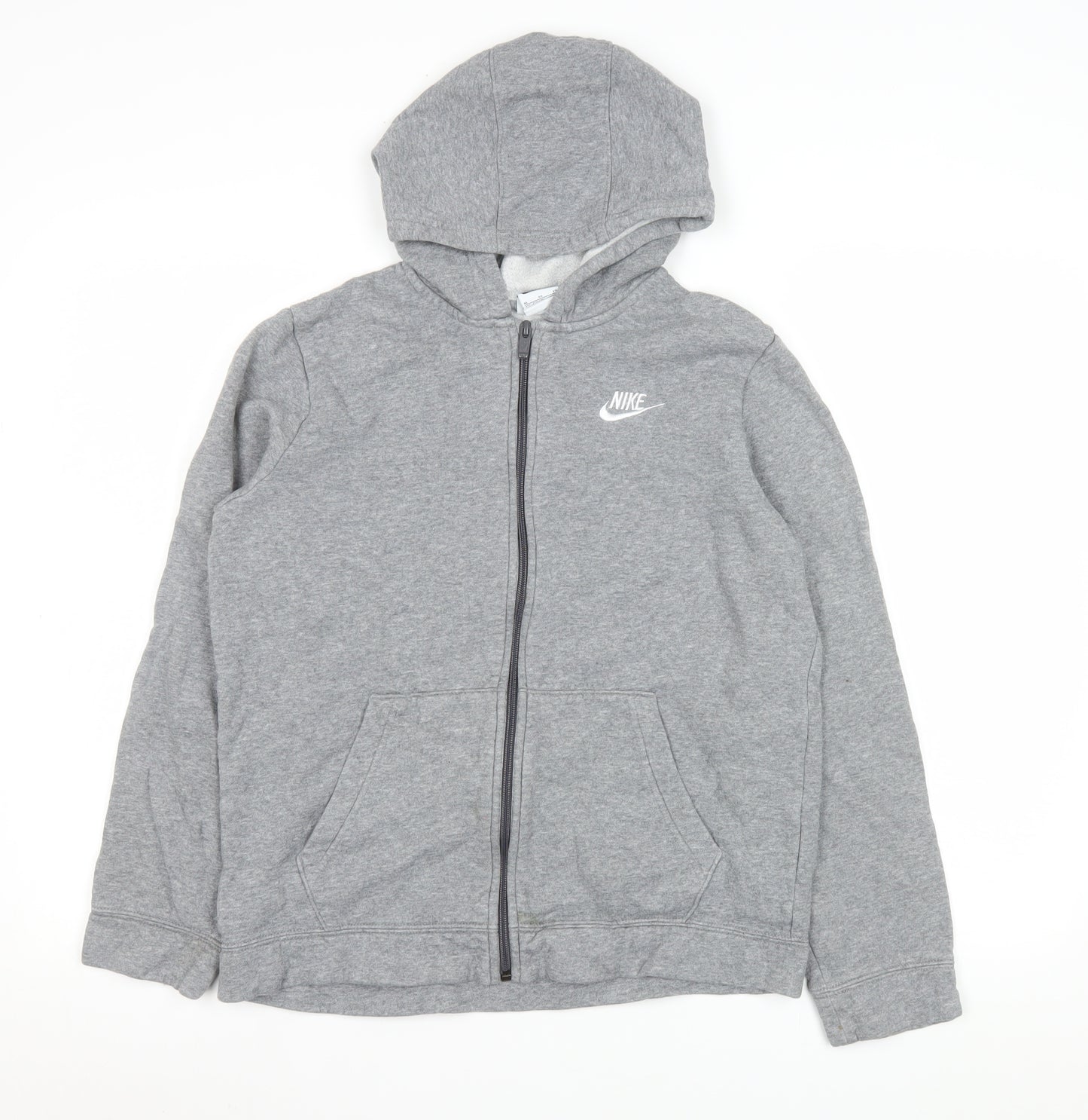Nike Womens Grey Full Zip Hooded Jacket XL Cotton Blend