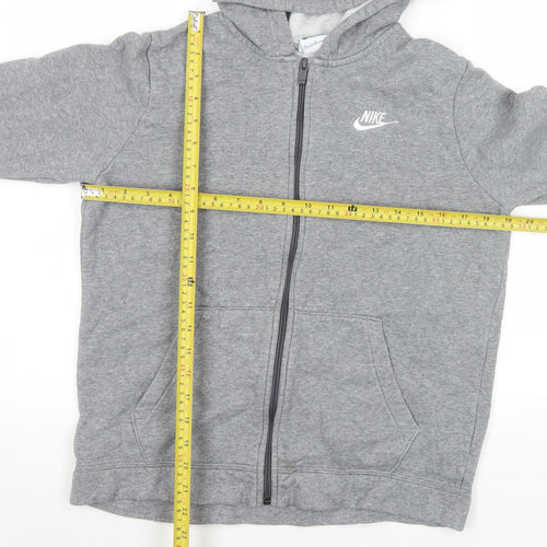 Nike Womens Grey Full Zip Hooded Jacket XL Cotton Blend