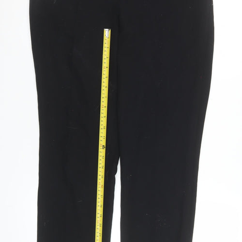 L. Bernard Black Stretch Straight Trousers Women Size 12