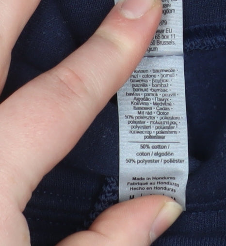 Gildan Women’s Navy Blue Bow Pullover Hoodie Size M Cotton Blend