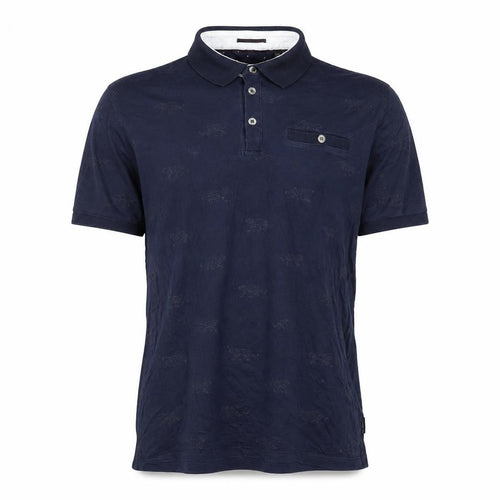 Ted Baker Men's Blue Animal Print Cotton Polo Shirt Size L