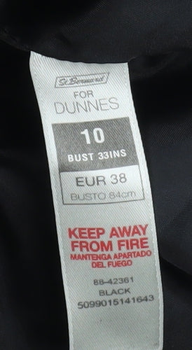 Dunnes Women's Black Belted Puffer Jacket Size 10