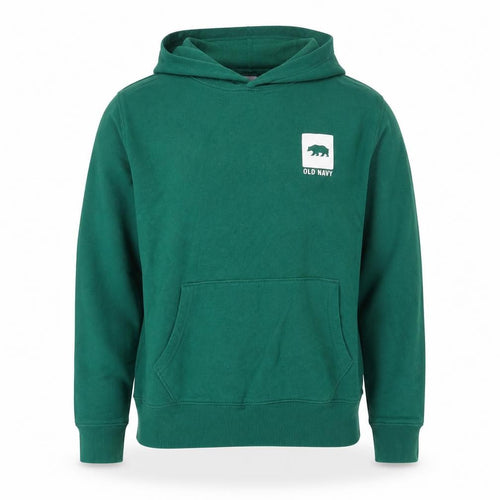 Old Navy Men’s Green Pullover Hoodie L Hooded Sweatshirt Logo Cozy Lined