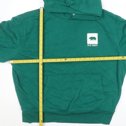 Old Navy Men’s Green Pullover Hoodie L Hooded Sweatshirt Logo Cozy Lined