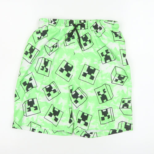 Minecraft Boys Green Swim Shorts 12-13 Years Creeper Board Shorts Quick Dry