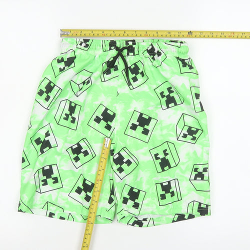 Minecraft Boys Green Swim Shorts 12-13 Years Creeper Board Shorts Quick Dry