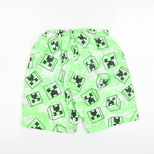 Minecraft Boys Green Swim Shorts 12-13 Years Creeper Board Shorts Quick Dry