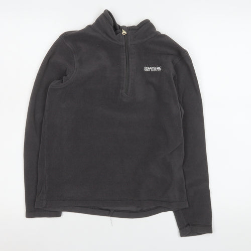 Regatta Boys Black Fleece 1/4 Zip Pullover Sweatshirt 13 Years
