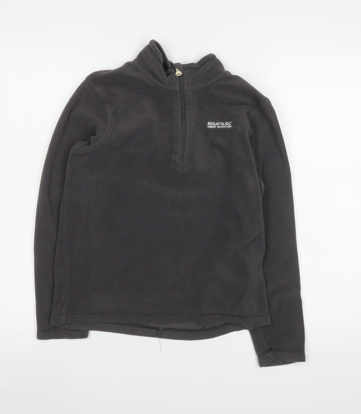 Regatta Boys Black Fleece 1/4 Zip Pullover Sweatshirt 13 Years