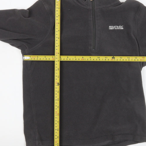 Regatta Boys Black Fleece 1/4 Zip Pullover Sweatshirt 13 Years