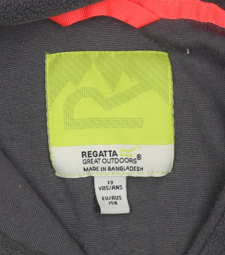 Regatta Boys Black Fleece 1/4 Zip Pullover Sweatshirt 13 Years