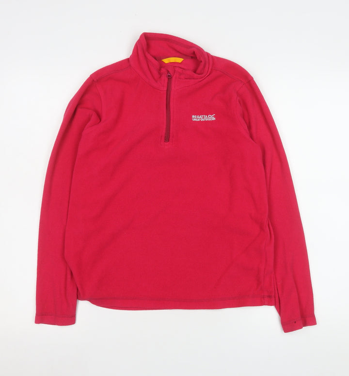Regatta Great Outdoors Kids Red 1/4 Zip Fleece Sweatshirt 13-14 Years