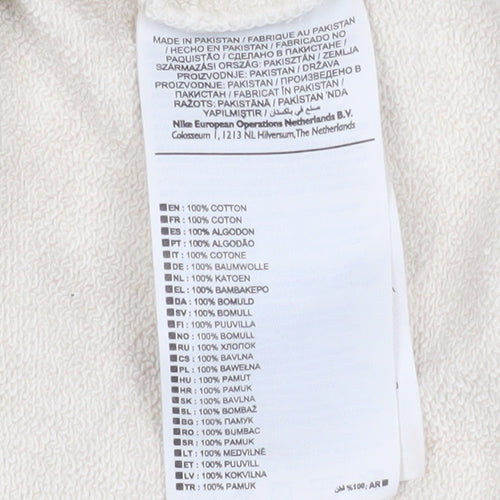 Nike Women's Beige Cropped Pullover Sweatshirt M 100% Cotton Logo